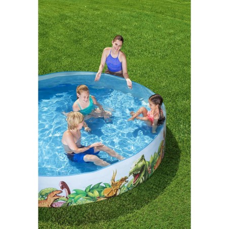 Bestway Piscina Rigida Infantile PVC Dinosauri 244x46 cm +3 Anni Giardino 55001