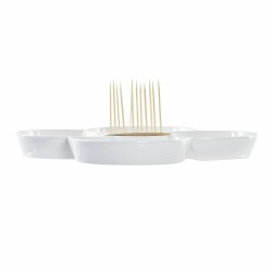 Vassoio per aperitivi DKD Home Decor Azzurro Naturale Bambù Gres Mediterraneo 25 x 25 x 10 cm
