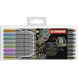 Set di Pennarelli Stabilo Pen 68 metallic 8 Pezzi Multicolore