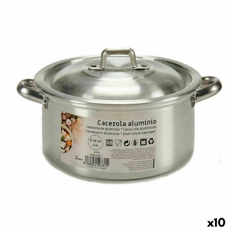Casseruola con coperchio Kinvara 100003 Argentato 1,5 L 18 x 10 x 23,5 cm (10 Unità)
