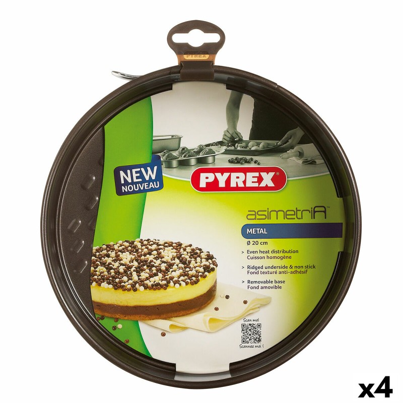 Stampo da Forno Pyrex Asimetria Rotondo Metallo 4 Unità 20 cm Stampo da Forno Pyrex Asimetria Rotondo Metallo 4 Unità 20 cm