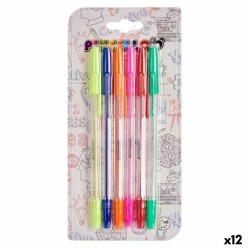 Set di Penne Pincello 492 Giallo Azzurro Rosso Verde Multicolore Arancio (12 Unità)