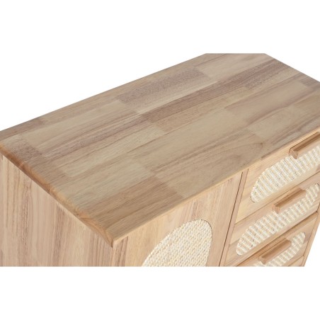 Credenza Home ESPRIT Naturale Metallo Rattan Legno d'albero della gomma 73,5 x 35 x 78 cm