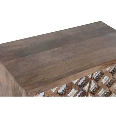Credenza Home ESPRIT Marrone Nero Argentato Naturale Legno di mango Specchio 80 x 38 x 80 cm