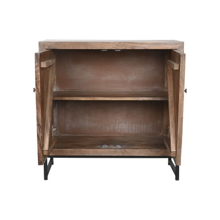 Credenza Home ESPRIT Marrone Nero Argentato Naturale Legno di mango Specchio 80 x 38 x 80 cm