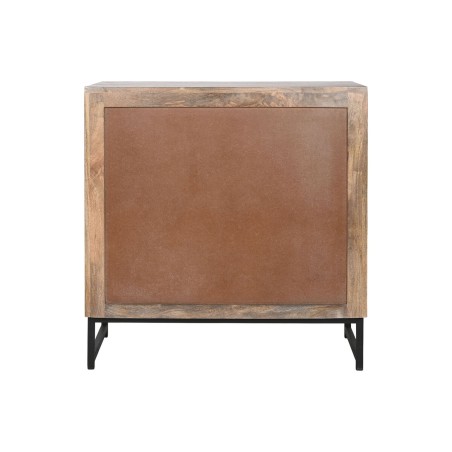 Credenza Home ESPRIT Marrone Nero Argentato Naturale Legno di mango Specchio 80 x 38 x 80 cm