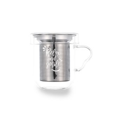 Tazza con Filtro per Infusioni Quid Serenia Trasparente 350 ml (3 Pezzi)