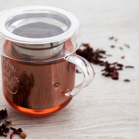 Tazza con Filtro per Infusioni Quid Serenia Trasparente 350 ml (3 Pezzi)