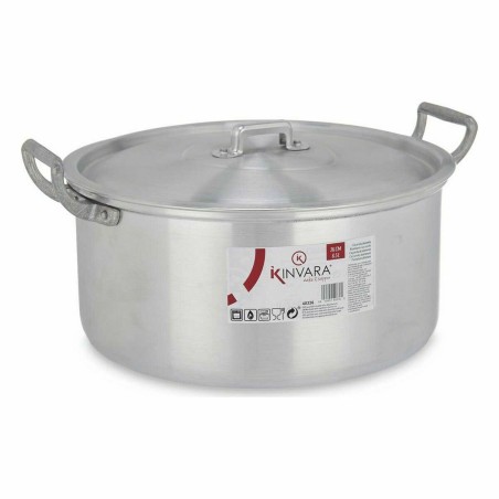 Casseruola con coperchio Kinvara 100008 Argentato 6,5 L 35 x 16 x 28 cm (6 Unità)