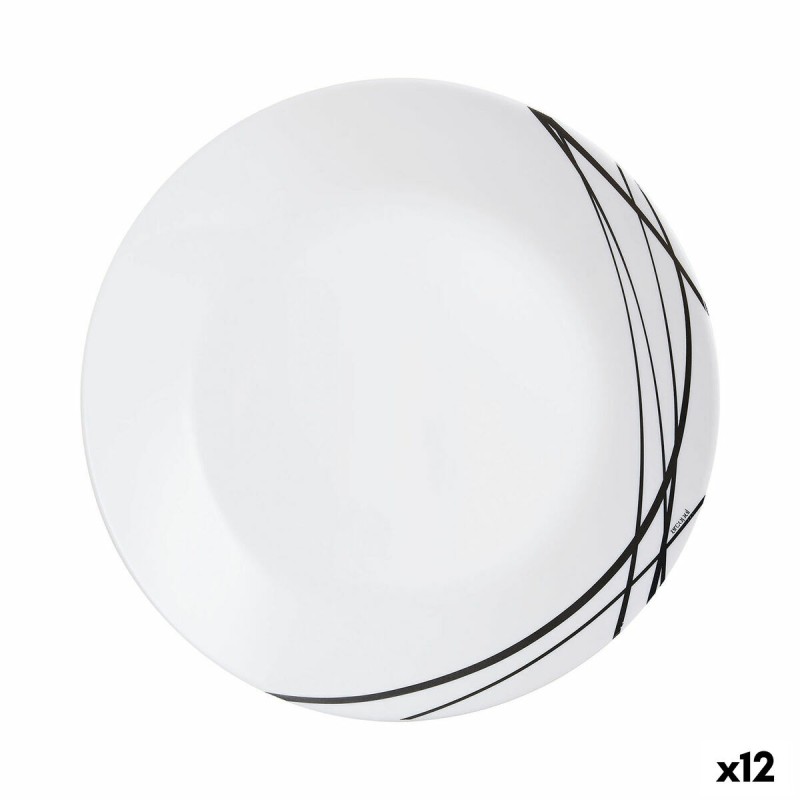 Piatto da pranzo Arcopal Domitille Negro Bicolore Vetro 25 cm (12 Unità) Piatto da pranzo Arcopal Domitille Negro Bicolore Vetro 25 cm (12 Unità)