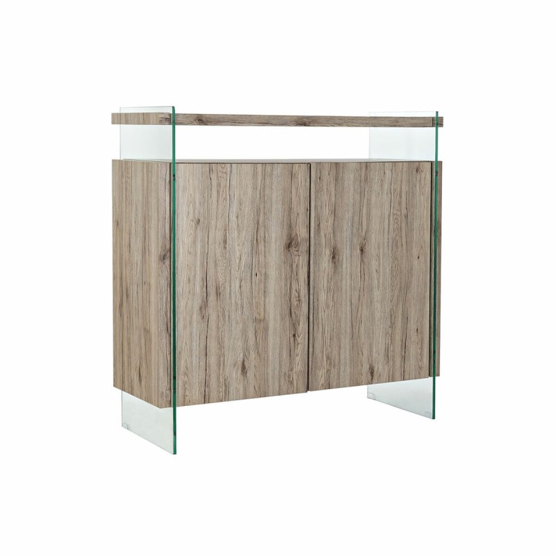 Credenza DKD Home Decor Naturale Vetro Temperato Legno MDF 120 x 44 x 120 cm Credenza DKD Home Decor Naturale Vetro Temperato Legno MDF 120 x 44 x 120 cm
