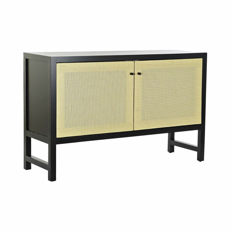 Credenza DKD Home Decor Nero Naturale Rattan Abete 120 x 38 x 76 cm Credenza DKD Home Decor Nero Naturale Rattan Abete 120 x 38 x 76 cm