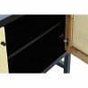 Credenza DKD Home Decor   Nero Naturale Rattan Abete 120 x 38 x 76 cm