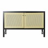 Credenza DKD Home Decor   Nero Naturale Rattan Abete 120 x 38 x 76 cm