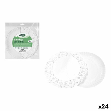 Vassoio per aperitivi Algon Rotondo 25 cm 2 Pezzi (24 Unità)