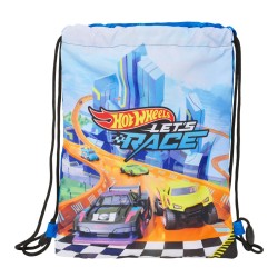 Zainetto con Cordini Hot Wheels Let's race Azzurro Nero 26 x 34 x 1 cm