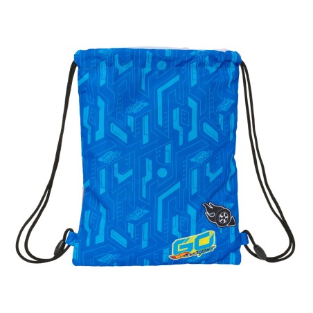 Zainetto con Cordini Hot Wheels Let's race Azzurro Nero 26 x 34 x 1 cm