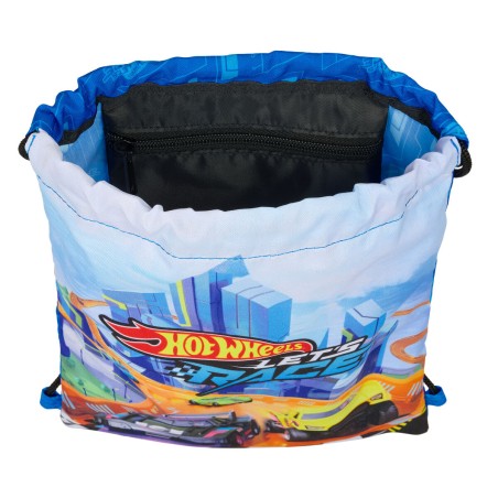 Zainetto con Cordini Hot Wheels Let's race Azzurro Nero 26 x 34 x 1 cm