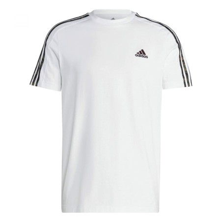 Maglia a Maniche Corte Uomo Adidas Essentials Single 3S Bianco
