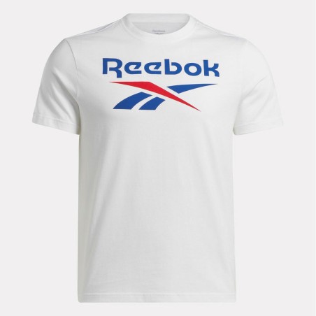 Maglia a Maniche Corte Uomo Reebok Identity Big Stacked Logo Bianco