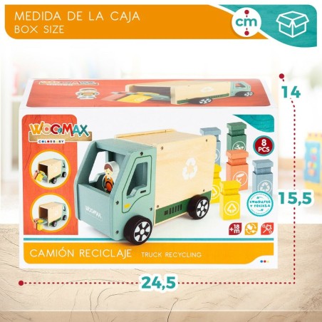 Camion della Spazzatura Woomax Giocattolo 8 Pezzi 24 x 15 x 13,5 cm (4 Unità)