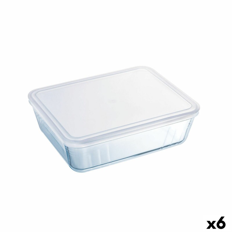 Portapranzo Rettangolare con Coperchio Pyrex Cook & Freeze 25 x 20 cm Trasparente Silicone Vetro 2,6 L (6 Unità) Portapranzo Rettangolare con Coperchio Pyrex Cook & Freeze 25 x 20 cm Trasparente Silicone Vetro 2,6 L (6 Unità)