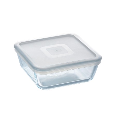 Porta Pranzo Quadrato con Coperchio Pyrex Cook&freeze Trasparente Vetro Silicone 850 ml 15 x 15 x 6 cm (6 Unità)