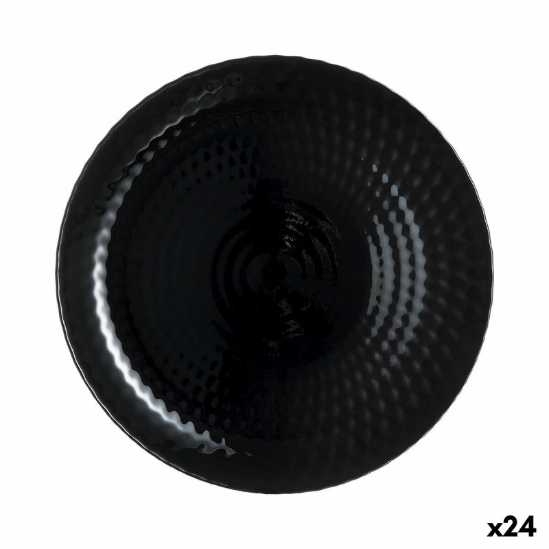 Piatto da pranzo Luminarc Pampille Noir Nero Vetro 25 cm (24 Unità) Piatto da pranzo Luminarc Pampille Noir Nero Vetro 25 cm (24 Unità)