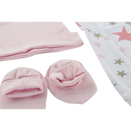 Set di Indumenti DKD Home Decor Azzurro Rosa 0-6 Mesi Stelle (7 Pezzi) (2 Unità)