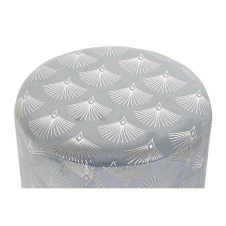 Poggiapiedi DKD Home Decor Azzurro Poliestere Metallo Dorato (35 x 35 x 43 cm)