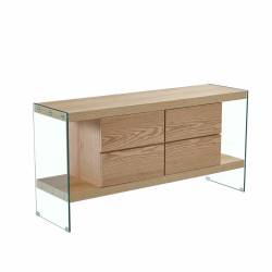Credenza DKD Home Decor   Trasparente Marrone Chiaro Cristallo Legno MDF 160 x 45 x 80 cm