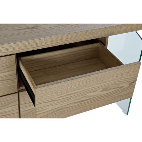 Credenza DKD Home Decor   Trasparente Marrone Chiaro Cristallo Legno MDF 160 x 45 x 80 cm