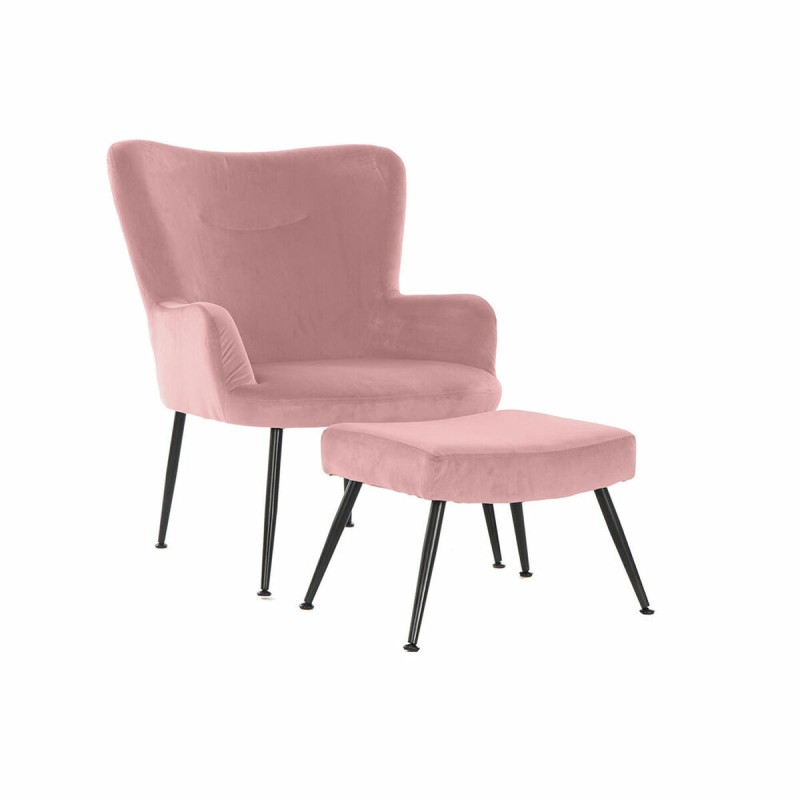 Poltrona DKD Home Decor Nero Rosa 70 x 60 x 84 cm Poltrona DKD Home Decor Nero Rosa 70 x 60 x 84 cm