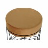 Poggiapiedi DKD Home Decor Nero Metallo Poliestere Terracotta (33 x 33 x 42 cm)
