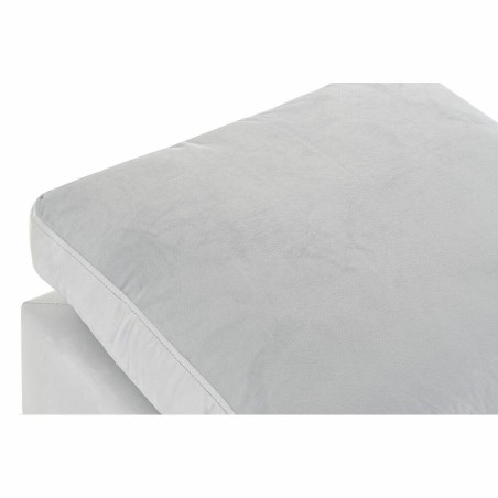 Poggiapiedi DKD Home Decor Legno Poliestere Celeste Moderno (55 x 55 x 35 cm)