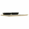 Set da Aperitivo DKD Home Decor Nero Naturale Bambù Plastica Gres Lavagna Cottage 33 x 19,7 x 3,5 cm (4 pcs)