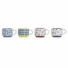 Set di Tazze da Caffè DKD Home Decor Giallo Azzurro Multicolore Turchese Rosso Granato Metallo Gres 150 ml