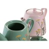 Teiera DKD Home Decor Rosa Verde Gres (2 Unità)