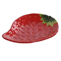 Piatto Home ESPRIT Rosso Gres 23,5 x 18 x 4,5 cm