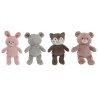 Peluche Home ESPRIT Marrone Grigio Rosa Poliestere Animale 28 x 22 x 32 cm (4 Unità)