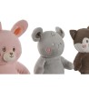 Peluche Home ESPRIT Marrone Grigio Rosa Poliestere Animale 28 x 22 x 32 cm (4 Unità)