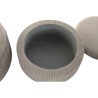 Poggiapiedi DKD Home Decor 70 x 70 x 32 cm 70 x 70 x 28 cm Velluto Grigio chiaro Legno MDF