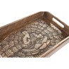 Set di Vassoi DKD Home Decor 2 Unità Marrone Marrone scuro Legno di mango (2 Unità)