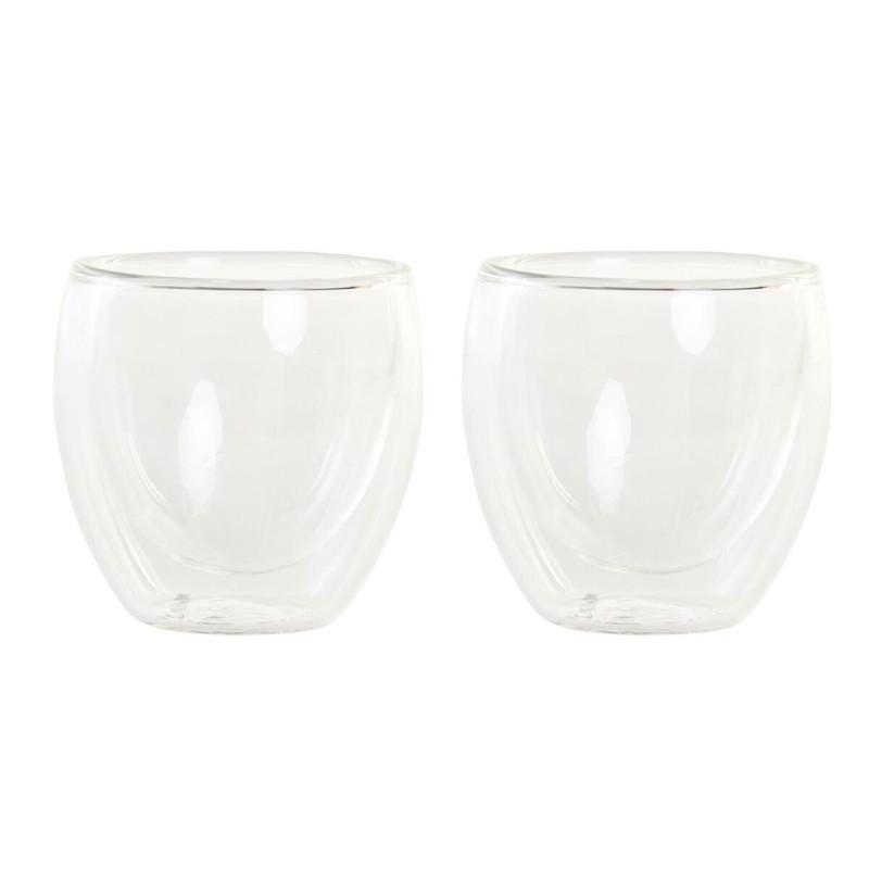 Set di Bicchieri DKD Home Decor Trasparente Cristallo Vetro Borosilicato 100 ml 2 Pezzi