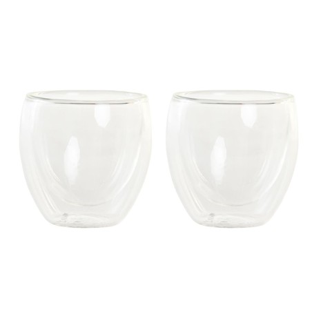 Set di Bicchieri DKD Home Decor Trasparente Cristallo Vetro Borosilicato 100 ml 2 Pezzi