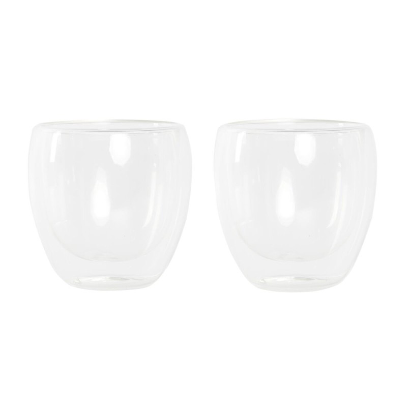 Set di Bicchieri DKD Home Decor Trasparente Cristallo Vetro Borosilicato 250 ml