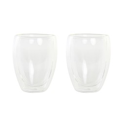 Set di Bicchieri DKD Home Decor Trasparente Cristallo Vetro Borosilicato 380 ml 2 Pezzi