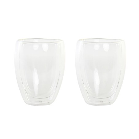 Set di Bicchieri DKD Home Decor Trasparente Cristallo Vetro Borosilicato 380 ml 2 Pezzi