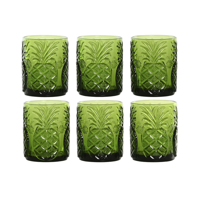 Set di Bicchieri Home ESPRIT Verde Cristallo Con rilievo 300 ml (6 Unità) Set di Bicchieri Home ESPRIT Verde Cristallo Con rilievo 300 ml (6 Unità)