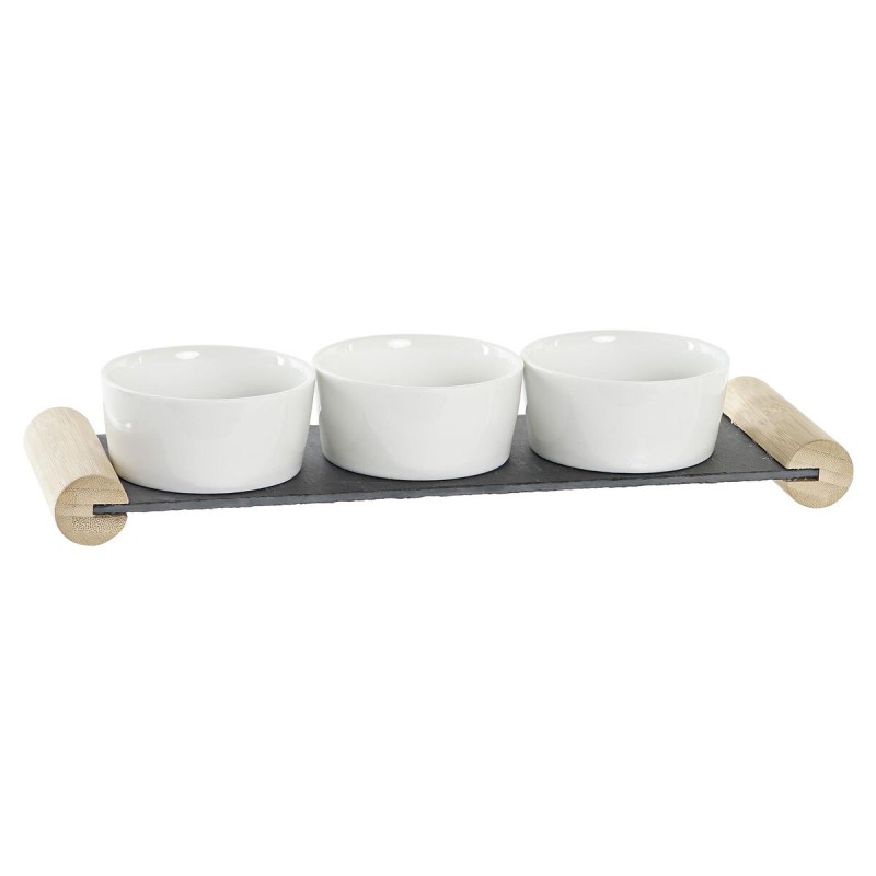 Vassoio per aperitivi DKD Home Decor Bianco Nero Gres Lavagna 33 x 10 x 5,8 cm Vassoio per aperitivi DKD Home Decor Bianco Nero Gres Lavagna 33 x 10 x 5,8 cm
